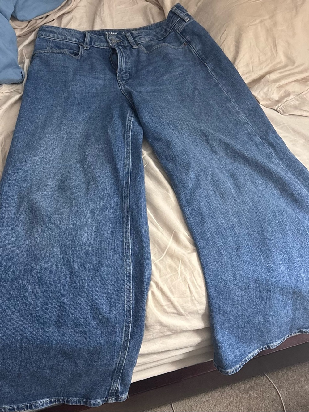 Women’s Petite Blue Super Wide-Leg Denim Jeans